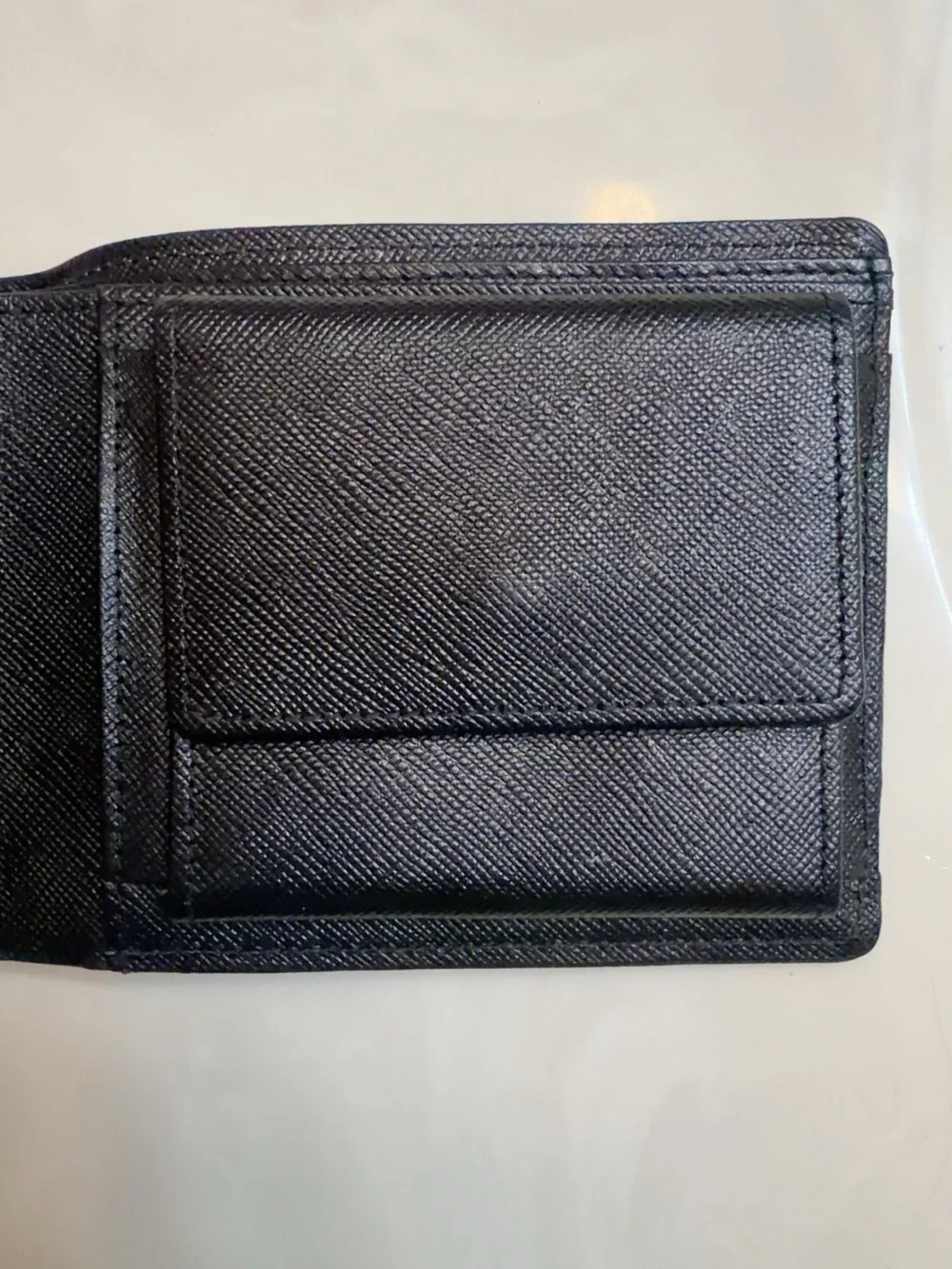 Burberry London Nova Check Black Leather Bifold Wallet Coin Pocket